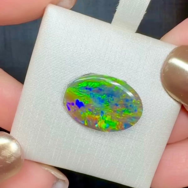 3.75ct black opal 17.9x 12.6x2.3MM